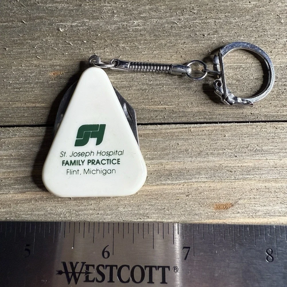 VTG St Joseph Hospital‎ Flint MI Keychain Mini Folding Multi-tool Bottle Opener
